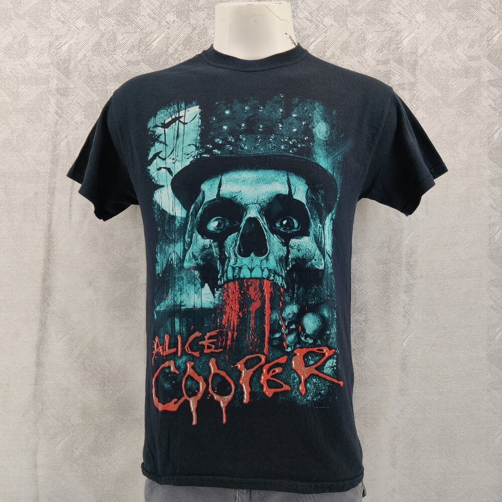 Alice Cooper Shirt Mens Medium Black Spend The Night With Graphic Tee Tour Skull